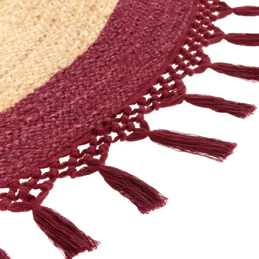 Leen Bakker MARTS - Vloerkleed - Donkerrood - 200 cm - Jute