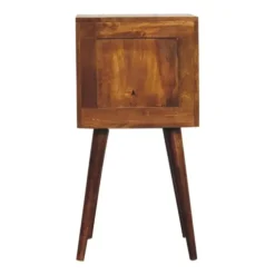 Nachtkastjes|Nachtkastjes-Artisan Furniture Massief Houten Eiken-achtige Kastanje Kubus Nachtkastje