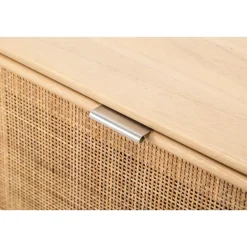 Nordlys Massief houten kledingrek met rieten zitting