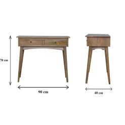 Artisan Furniture Massief Houten Sidetable met 2 Laden