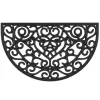 Leen Bakker Mat Country halfrond - zwart - 45x75 cm