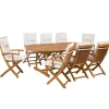 Beliani MAUI - Tuinset voor 8 - Lichte houtkleur/Cremewit - Acaciahout