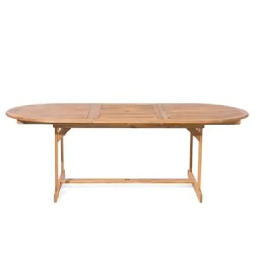 Beliani MAUI - Tuinset voor 8 - Lichte houtkleur/Cremewit - Acaciahout