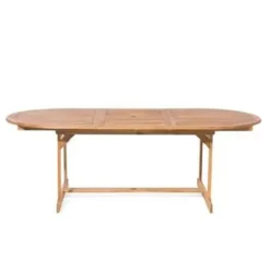 Beliani MAUI - Tuinset voor 8 - Lichte houtkleur/Cremewit - Acaciahout