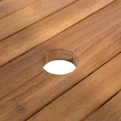 Beliani MAUI - Tuinset voor 8 - Lichte houtkleur/Cremewit - Acaciahout