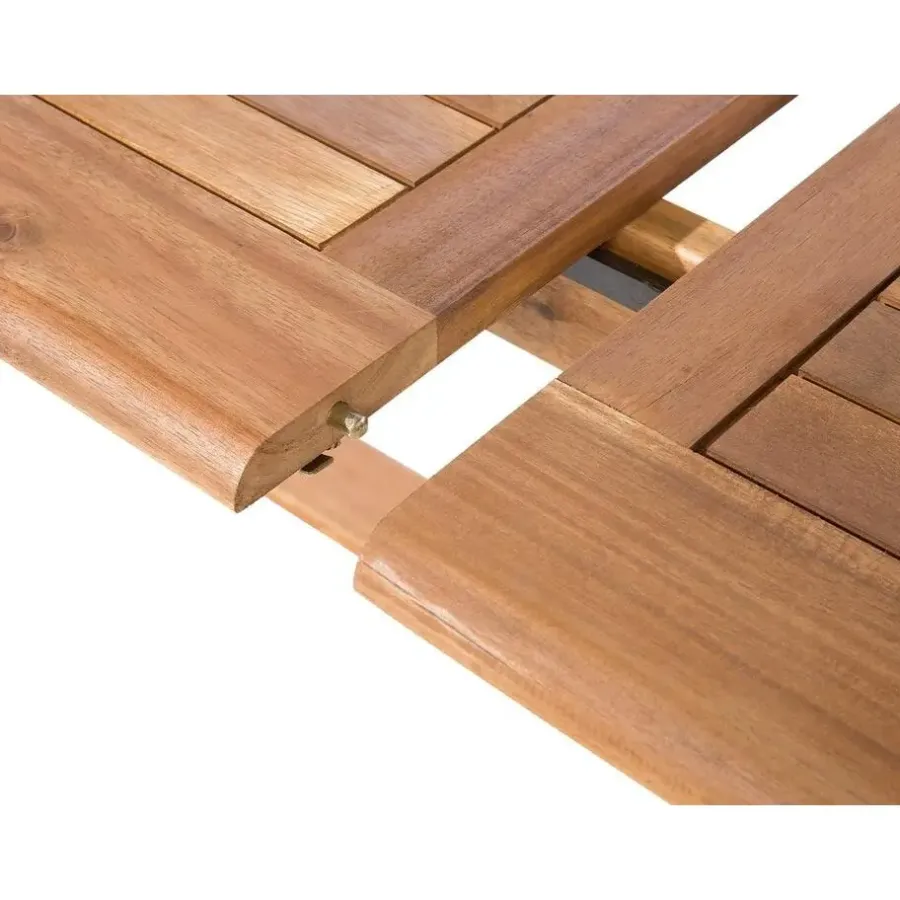 Beliani MAUI - Tuinset voor 8 - Lichte houtkleur/Cremewit - Acaciahout