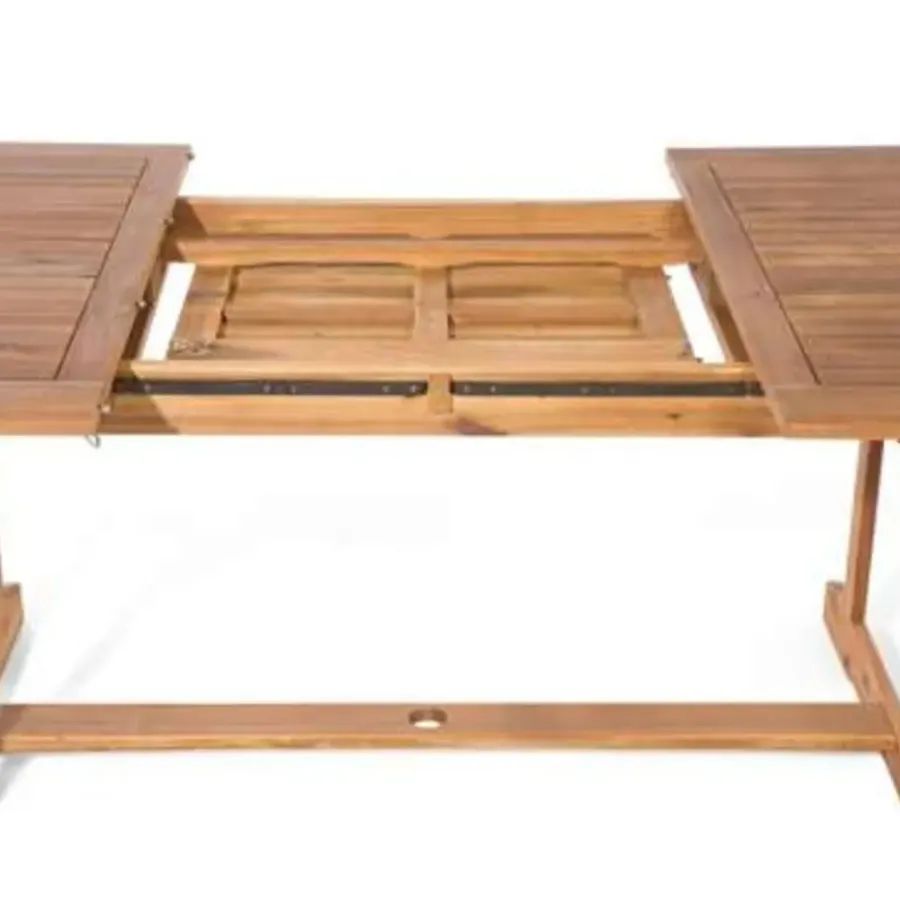 Beliani MAUI - Tuinset voor 8 - Lichte houtkleur/Cremewit - Acaciahout