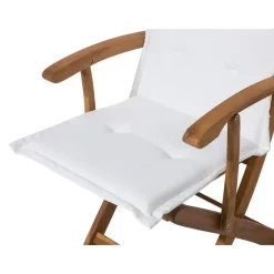Beliani MAUI - Tuinset voor 8 - Lichte houtkleur/Cremewit - Acaciahout