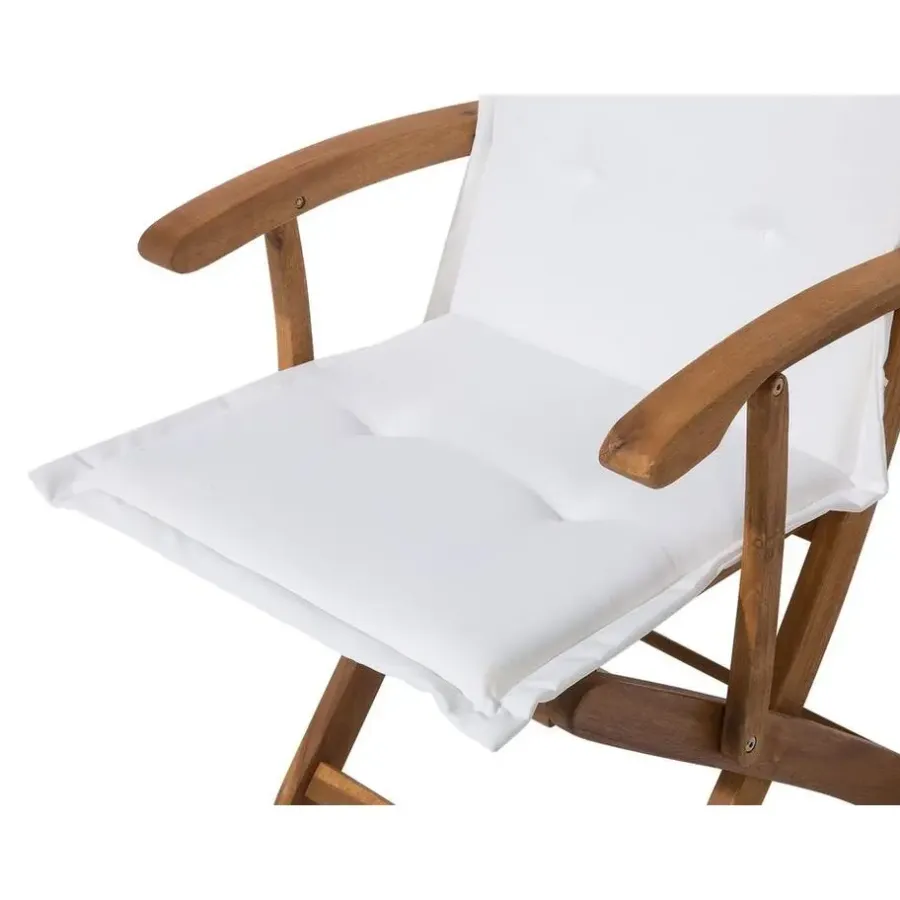 Beliani MAUI - Tuinset voor 8 - Lichte houtkleur/Cremewit - Acaciahout