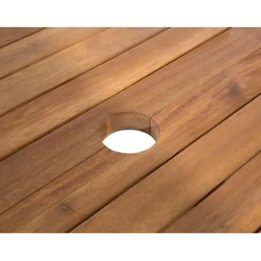Beliani MAUI - Tuinset voor 8 - Lichte houtkleur/Cremewit - Acaciahout