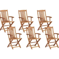 Beliani MAUI II - Tuinset voor 6 - Lichte houtkleur - Acaciahout