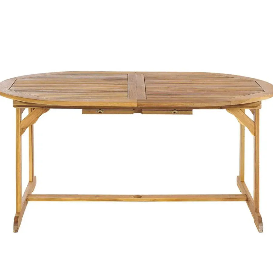 Beliani MAUI II - Tuinset voor 6 - Lichte houtkleur - Acaciahout