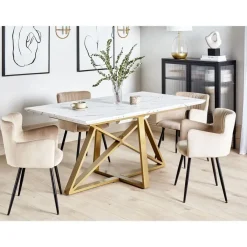 Rechthoekige Eettafels-Beliani MAXIMUS - Eettafel - Wit - MDF