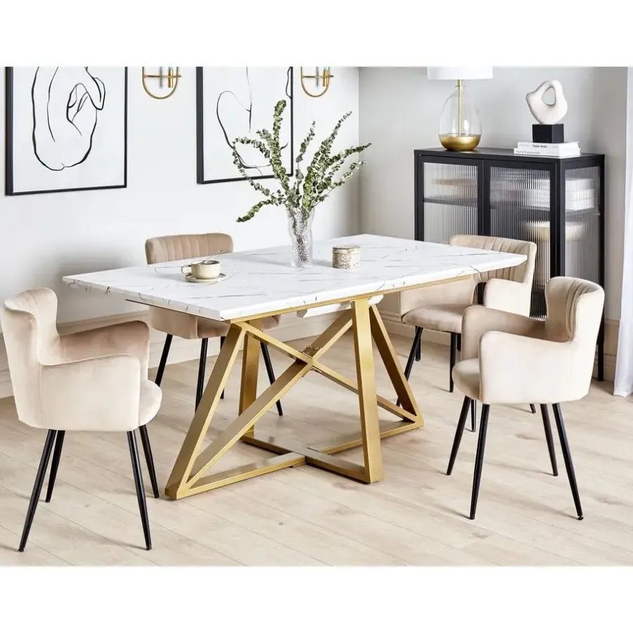 Rechthoekige Eettafels-Beliani MAXIMUS - Eettafel - Wit - MDF