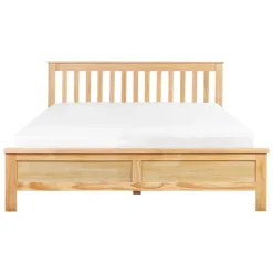Beliani MAYENNE - Tweepersoonsbed - Lichtbruin - 140 x 200 cm - Dennenhout
