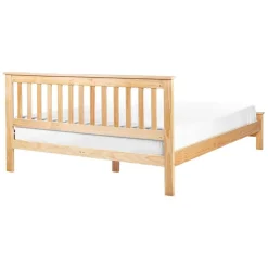 Beliani MAYENNE - Tweepersoonsbed - Lichtbruin - 140 x 200 cm - Dennenhout
