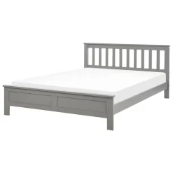 Twijfelaars-Beliani MAYENNE - Tweepersoonsbed - Grijs - 140 x 200 cm - Dennenhout