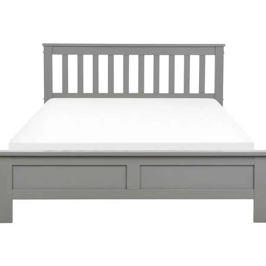 Twijfelaars-Beliani MAYENNE - Tweepersoonsbed - Grijs - 140 x 200 cm - Dennenhout
