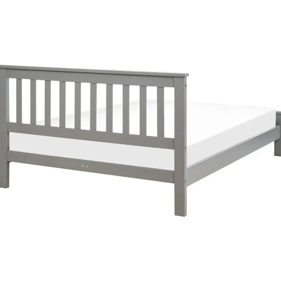 Twijfelaars-Beliani MAYENNE - Tweepersoonsbed - Grijs - 140 x 200 cm - Dennenhout