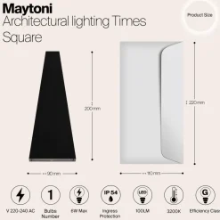 Buitenverlichting|Wandlampen-Maytoni Outdoor - Architecturale verlichting Times Square - Zwart