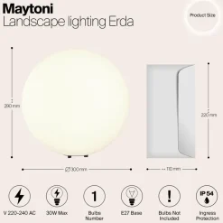 Staande Lampen-Maytoni Outdoor - Landschapsverlichting Erda - Wit
