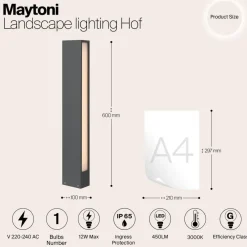 Maytoni Outdoor - Landschapsverlichting Hof - Grafiet