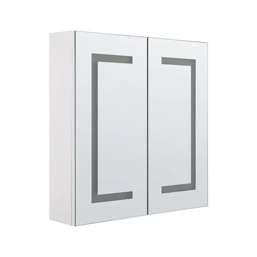 Beliani MAZARREDO - Badkamermeubel LED - Zwart - Multiplex