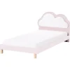 1-Persoons Bedden-Beliani MAZOU - Eenpersoonsbed - Roze - 90 x 200 cm - Fluweel