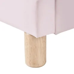 1-Persoons Bedden-Beliani MAZOU - Eenpersoonsbed - Roze - 90 x 200 cm - Fluweel