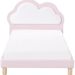 1-Persoons Bedden-Beliani MAZOU - Eenpersoonsbed - Roze - 90 x 200 cm - Fluweel