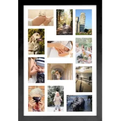 Merkloos MDF Fotokader - voor 12 Foto's van 10x15cm - Fotolijst 40x60cm - Zwart