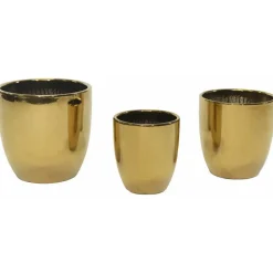 Bloempotten Voor Binnen-Mega Collections Bloempot Emperor - rond - goud - D30 x H31 cm