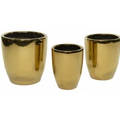 Bloempotten|Bloempotten Voor Binnen-Mega Collections Bloempot Emperor - rond - goud - D39 x H42 cm
