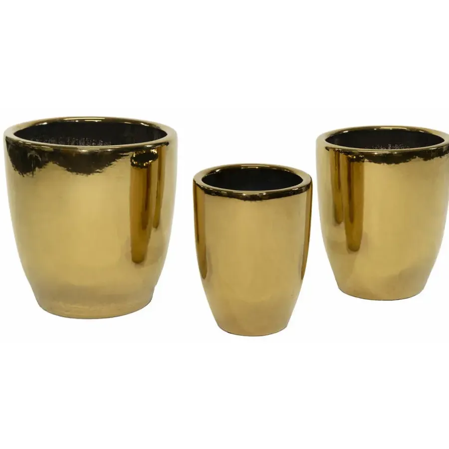 Bloempotten|Bloempotten Voor Binnen-Mega Collections Bloempot Emperor - rond - goud - D39 x H42 cm
