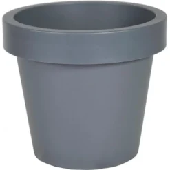 Mega Collections Plantenpot/bloempot - kunststof - grijs - D50 cm