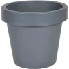 Bloempotten-Mega Collections Plantenpot/bloempot - kunststof - grijs - D35 cm