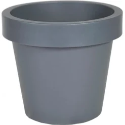 Bloempotten-Mega Collections Plantenpot/bloempot - kunststof - grijs - D35 cm
