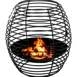 Tuinhaarden En Terrasverwarmers-Mega Collections Vuurkorf - zwart - ijzer - D40 x H40 cm - rond