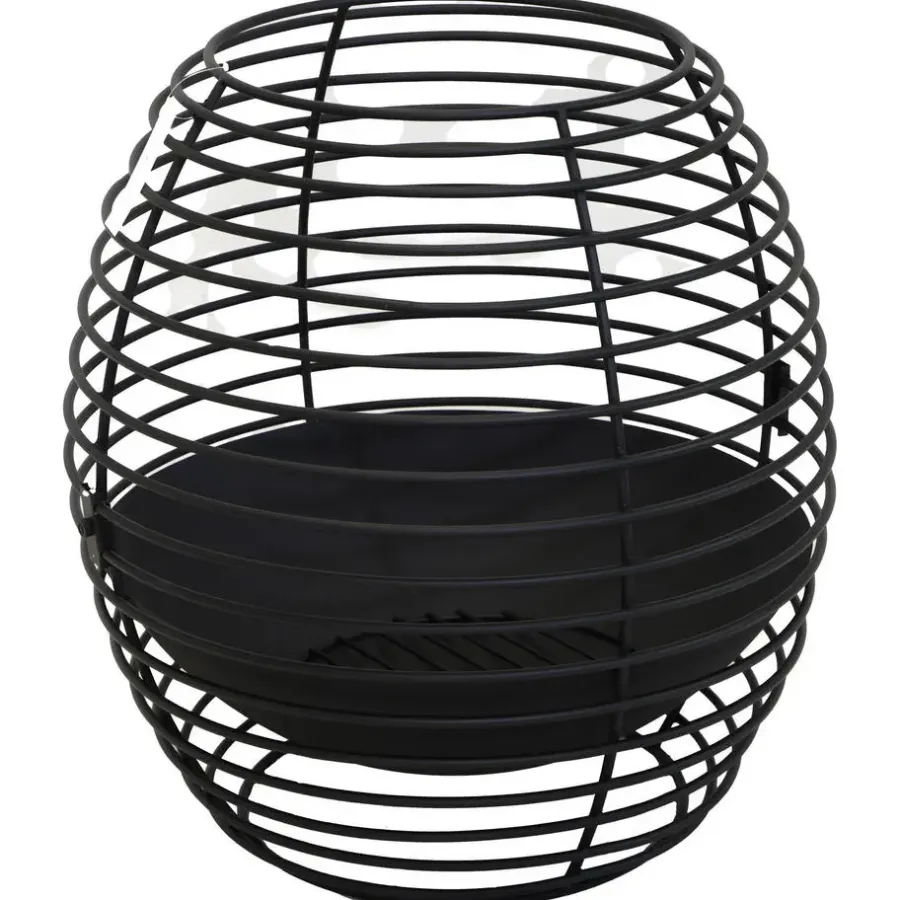 Tuinhaarden En Terrasverwarmers-Mega Collections Vuurkorf - zwart - ijzer - D40 x H40 cm - rond