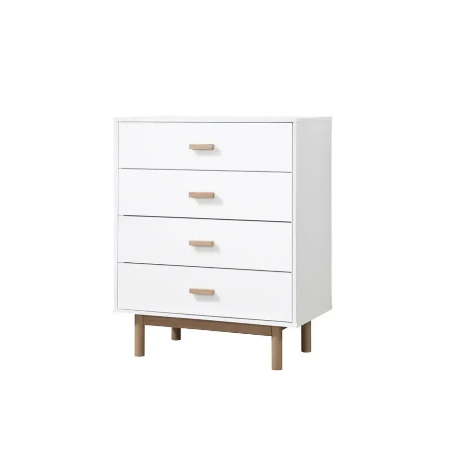 Loft24 Melanie - Commode met 4 laden in spaanplaat van wit eiken