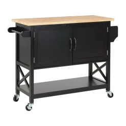Trolleys-Beliani MELE - Keukentrolley - Zwart - MDF