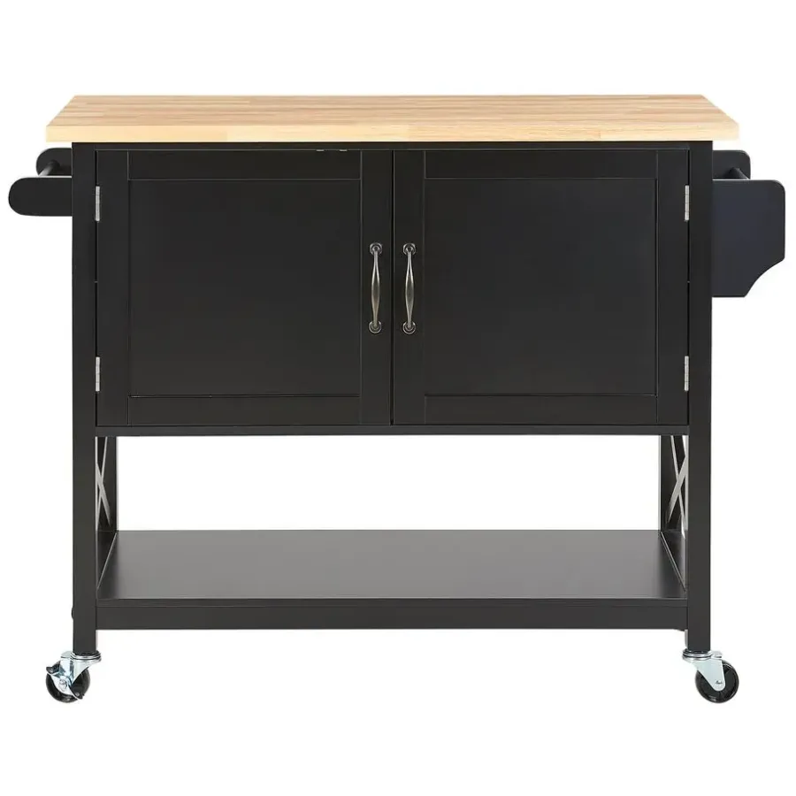 Trolleys-Beliani MELE - Keukentrolley - Zwart - MDF