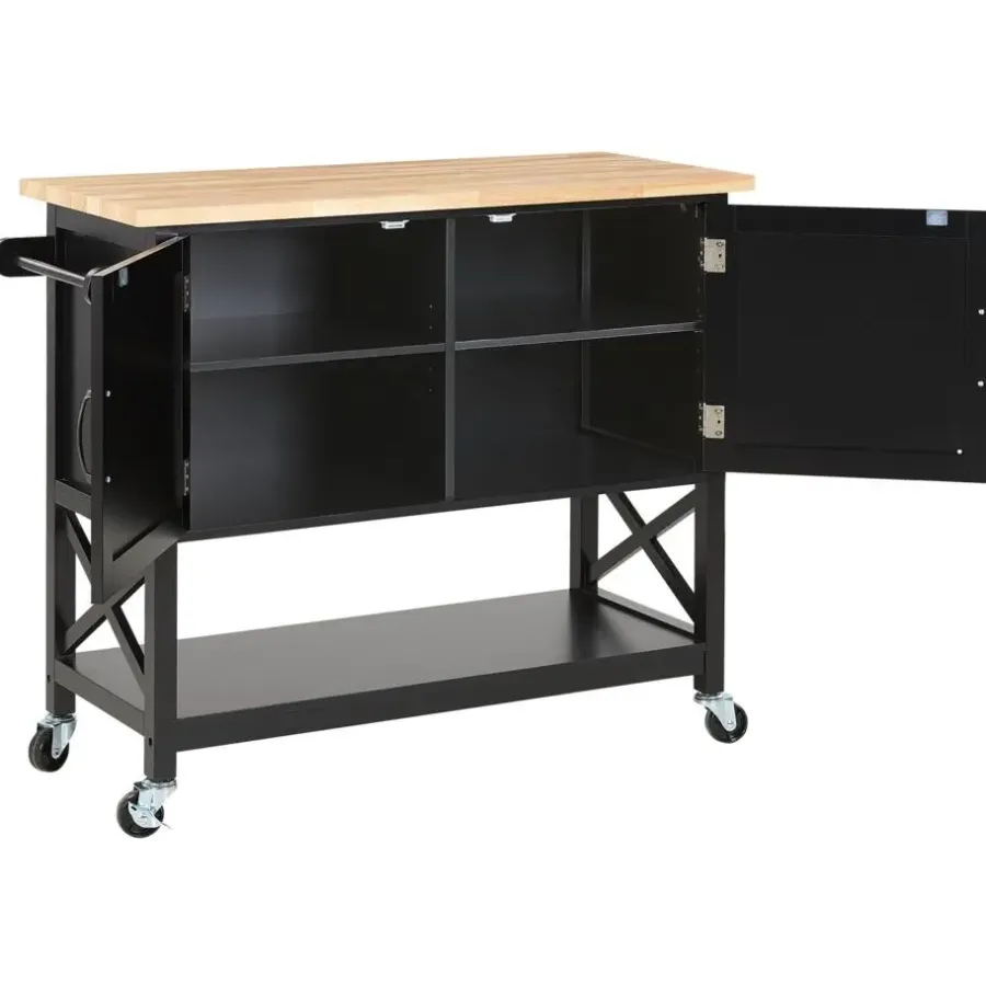 Trolleys-Beliani MELE - Keukentrolley - Zwart - MDF