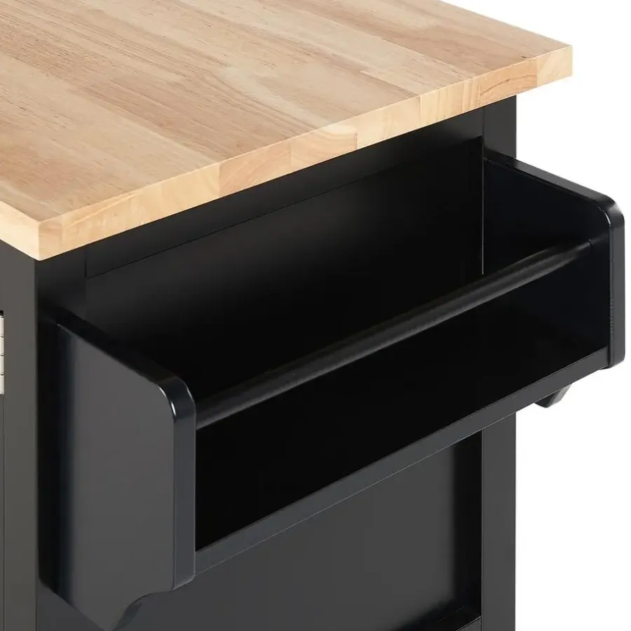 Trolleys-Beliani MELE - Keukentrolley - Zwart - MDF