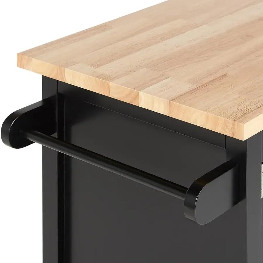Trolleys-Beliani MELE - Keukentrolley - Zwart - MDF