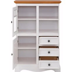 Dressoirs-Loft24 Melissa - Dressoir met 4 deuren en 2 laden in wit / natuurlijk grenen