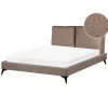Twijfelaars-Beliani MELLE - Tweepersoonsbed - Bruin - 140 x 200 cm - Bouclé