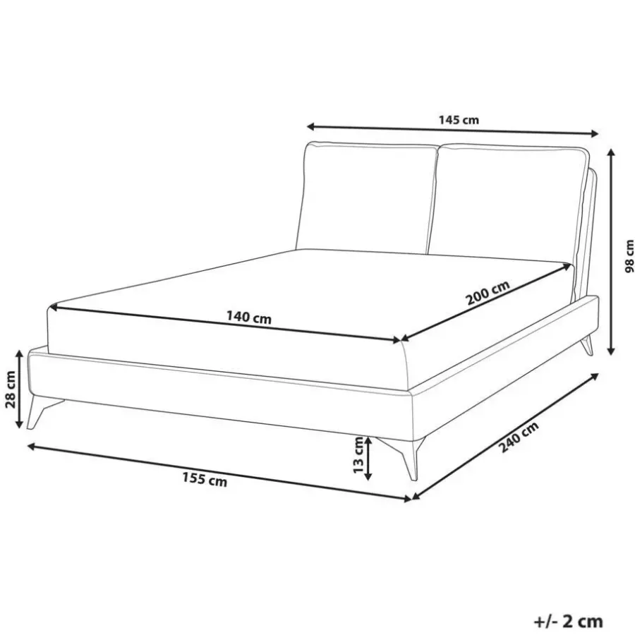 Twijfelaars-Beliani MELLE - Tweepersoonsbed - Bruin - 140 x 200 cm - Bouclé