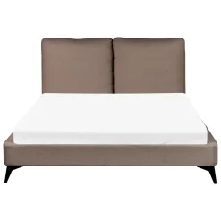 Twijfelaars-Beliani MELLE - Tweepersoonsbed - Bruin - 140 x 200 cm - Bouclé
