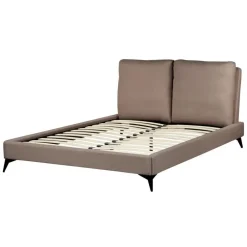 Twijfelaars-Beliani MELLE - Tweepersoonsbed - Bruin - 140 x 200 cm - Bouclé
